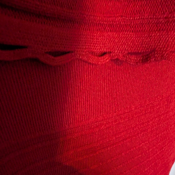 Eliza J 2X Off the Shoulder Red Layered Midi Dress - Picture 3 of 5